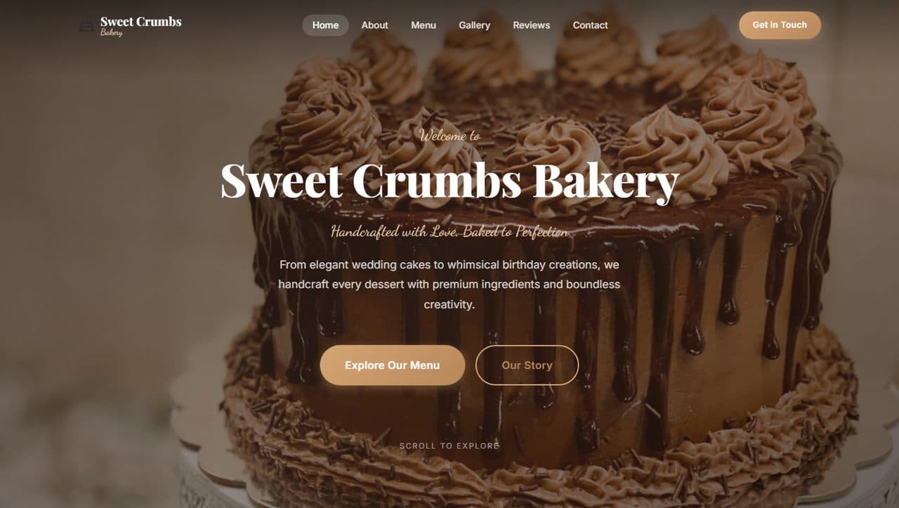 Sweet Crumbs Bakery screenshot