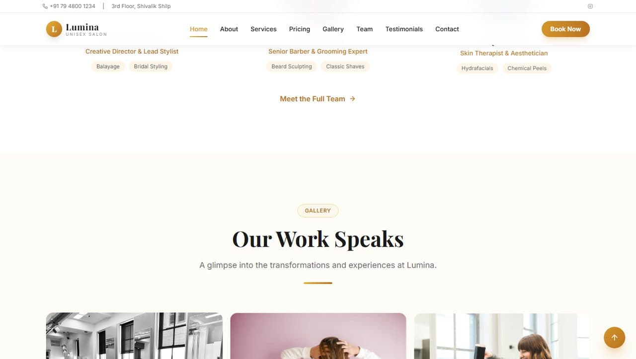 Lumina Unisex Salon screenshot